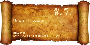 Urda Tivadar névjegykártya