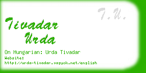 tivadar urda business card